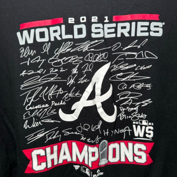 Gildan Men's MLB Atlanta Braves World Series T-Shirt Black XL - Picture 4 of 5